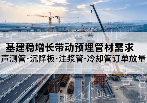 灵山基建稳增长带动预埋监测管材需求，声测管、沉降板、注浆管订单持续放量